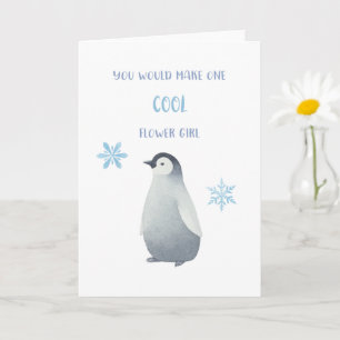 Penguin Flower Girl Vorschlag Card Karte
