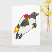 Penguin Flying Jetpack Karte (Gelbe Blume)