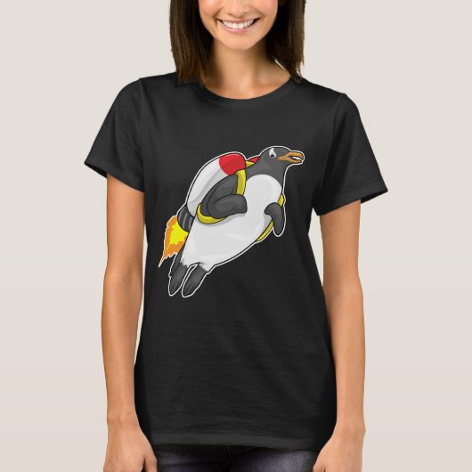 Penguin Flying Jetpack T-Shirt (Vorderseite)