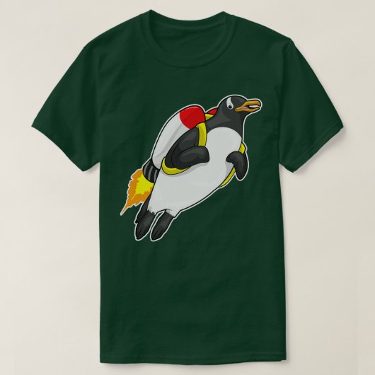 Penguin Flying Jetpack T-Shirt (Design vorne)