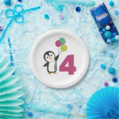 Penguin Fourth Birthday Balloons For Kids Paper Pl Pappteller (Party)