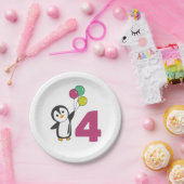 Penguin Fourth Birthday Balloons For Kids Paper Pl Pappteller (Party)