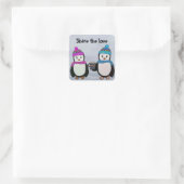 Penguin Friendship Quadratischer Aufkleber (Tasche)