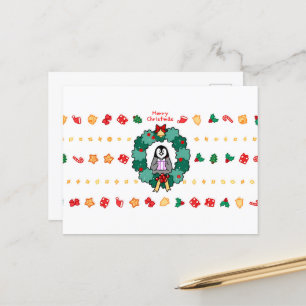 Penguin Frohe Weihnachts-Postkarte Feiertagspostkarte