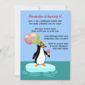 Penguin Fun Birthday Party Einladung (Vorderseite)