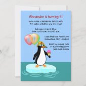 Penguin Fun Birthday Party Einladung (Vorderseite)