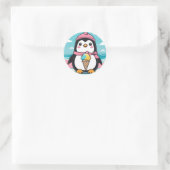 Penguin Fun Kawaii Runder Aufkleber (Tasche)