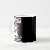 Penguin Funny Controlling My Mouth Is The Easy Par Kaffeetasse (Vorderseite Links)