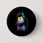 Penguin Gaming Animal Video Games Funny Penguin  Button (Vorderseite)