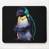 Penguin Gaming Animal Video Games Funny Penguin Mousepad (Vorne)