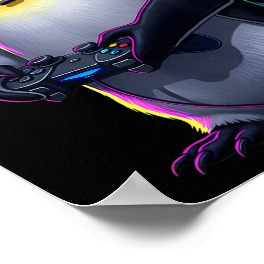 Penguin Gaming Animal Video Games Funny Penguin Poster (Ecke)