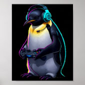 Penguin Gaming Animal Video Games Funny Penguin Poster (Vorne)