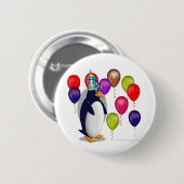 Penguin-Geburtstags-Party Button (Vorne & Hinten)