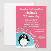 Penguin-Geburtstags-Party Einladung (Vorne/Hinten)