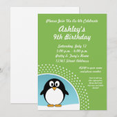 Penguin-Geburtstags-Party Einladung (Vorne/Hinten)