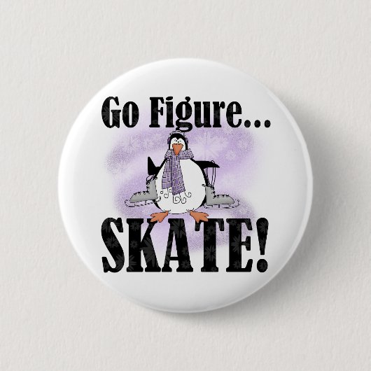 Penguin gehen Zahl Skate Button (Vorderseite)