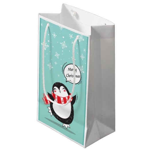 Penguin-Geschenktasche Kleine Geschenktüte (Vorderseite Schrägansicht)