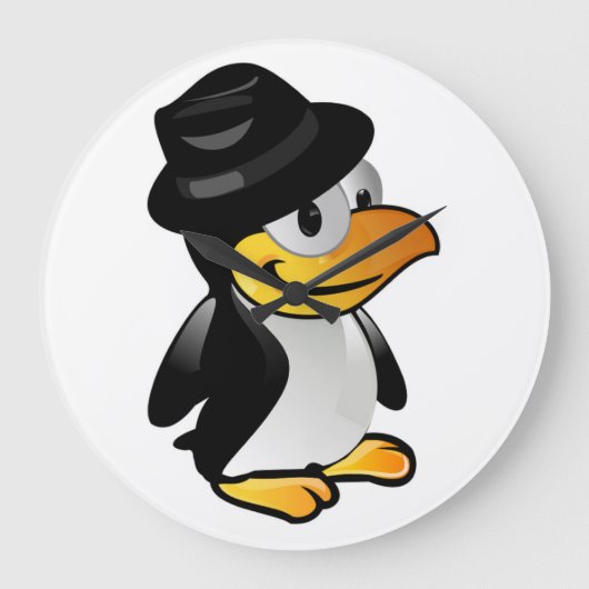 PENGUIN GESCHRÄNKT GROßE WANDUHR (Vorderseite)