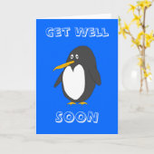 Penguin Get Well Soon Card Karte (Gelbe Blume)