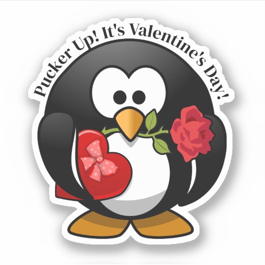 Penguin Gifts For Valentine's Day Aufkleber (Vorderseite)