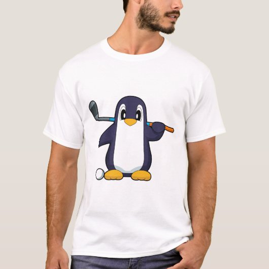 Penguin Golf Golfschläger T-Shirt (Vorderseite)