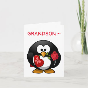 PENGUIN GRANDSON VALENTINE KARTE