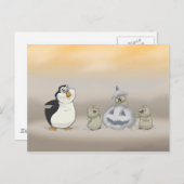 Penguin Halloween Postcard Postkarte (Vorne/Hinten)