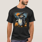 Penguin Halloween Witch Scary Pumpkin Bats Spooky T-Shirt (Vorderseite)