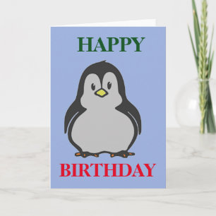 Penguin Happy Birthday Greetings Card Karte