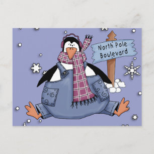 Penguin Happy Holidays Feiertagspostkarte
