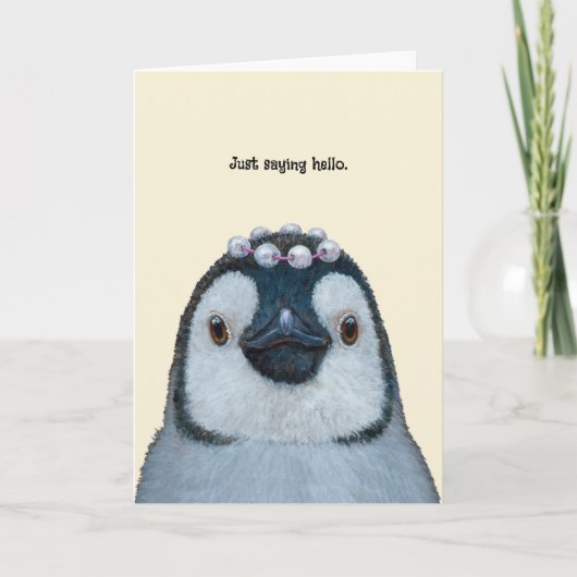 penguin hello card karte (Vorderseite)