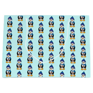Penguin Holding a Dreidel in Hanukkah Große Geschenktüte