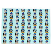 Penguin Holding a Dreidel in Hanukkah Große Geschenktüte (Rückseite)