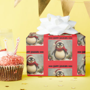 Penguin Holiday Gift Wrap, Niedlich Vintage Christ Geschenkpapier