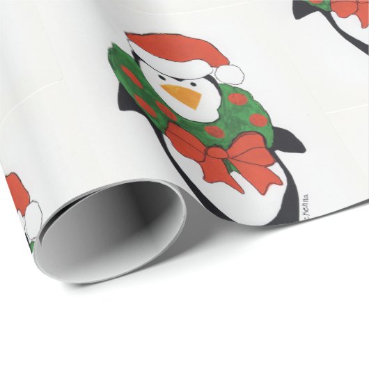 Penguin Holiday - Kinder Kunst für das CHOC Geschenkpapier (Rolleneckpunkt)