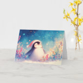 Penguin Holiday Spirit Karte (Gelbe Blume)