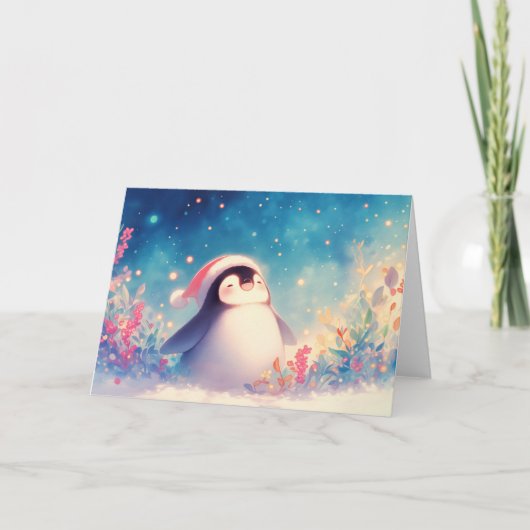 Penguin Holiday Spirit Karte (Vorderseite)
