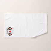 Penguin Hubby Adorable Mate Red Heart Hat Badhandtuch Set (Handtuch)