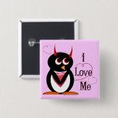 Penguin I LIEBE ICH Bling Button (Vorne & Hinten)
