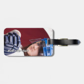 Penguin Ice Hockey Personalisiertes Foto Gepäckträ Gepäckanhänger (Rückseite horizontal)