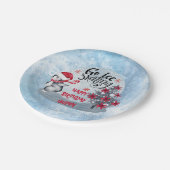 Penguin Ice Skaten Holiday Geburtstagsparty Pappteller (Schrägansicht)