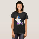 Penguin Ice Skaten Ice Skate T-Shirt (Vorne ganz)
