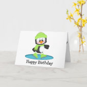 Penguin Ice Skaten Karte (Gelbe Blume)