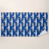 Penguin Iceberg Party Beach Handtuch (blau) (Vorderseite)