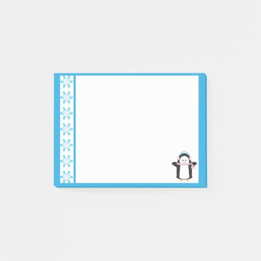 Penguin in aufgeblähter Form Post-it Klebezettel (Vorderseite)