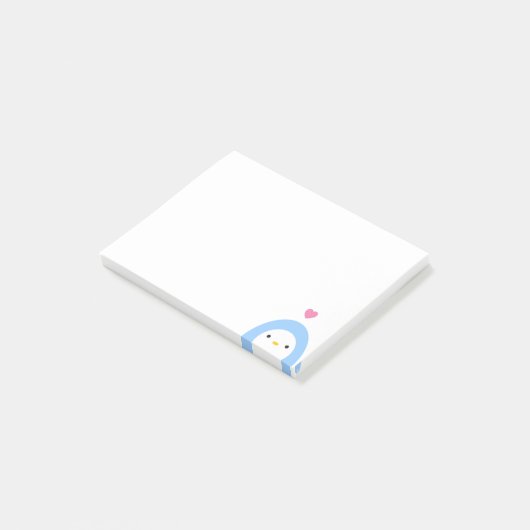 Penguin in den Liebe-Post-Itanmerkungen Post-it Klebezettel (angewinkelt)