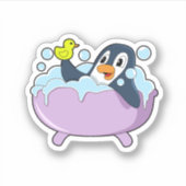 Penguin in der Badewanne mit Duck Aufkleber (Vorderseite)