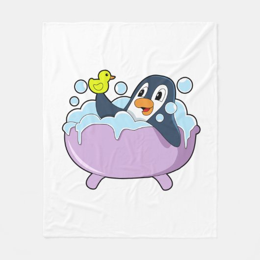 Penguin in der Badewanne mit Duck Fleecedecke (Vorderseite)