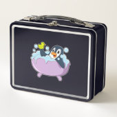 Penguin in der Badewanne mit Duck Metall Brotdose (Vorderseite)