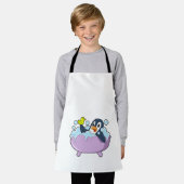 Penguin in der Badewanne mit Duck Schürze (Getragen)